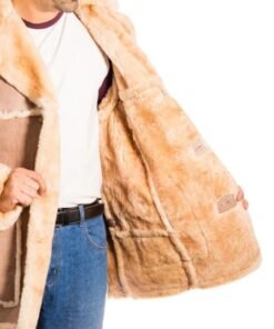 Mens Del Boy Beige/Stone Coloured Luxurious Warm Coat