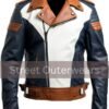 Womens Biker Black High Fashion Street Racer Motorcycle Jacket Mens Navy Blue and Brown Stylish Moto Leather Jacket