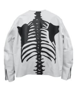 Mens Vanson Skeleton Bones White Jacket Mens Vanson Skeleton Bones White Jacket