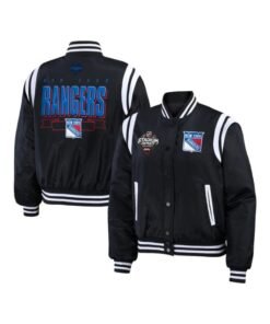 New York Rangers 2024 Stadium Series Black Bomber Jacket