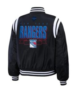 New York Rangers 2024 Stadium Series Black Bomber Jacket
