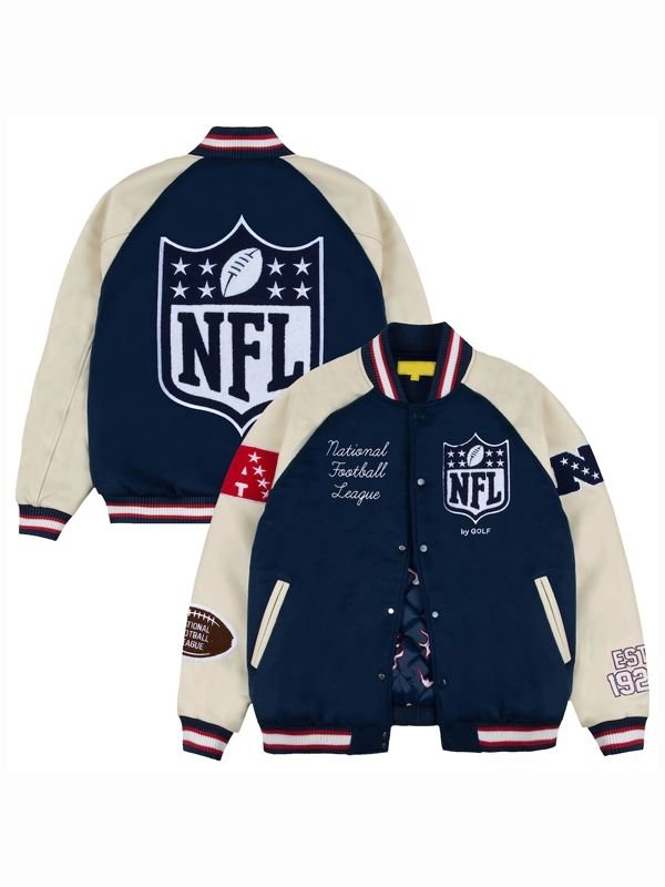 NFL GOLF WANG Letterman Full-Snap Jacket NFL GOLF WANG Letterman Full-Snap Jacket