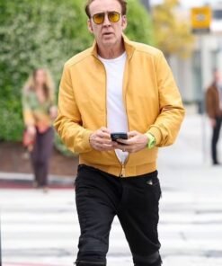 Nicolas Cage Rocked Yellow Leather Jacket