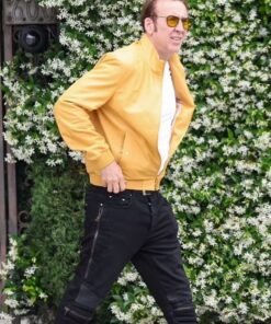 Alternative view of Nicolas Cage Rocked Yellow Leather Jacket