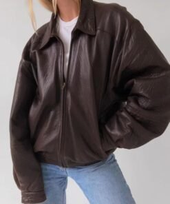 Oversized Full Grain Vintage Baggy Style Brown Leather Jacket