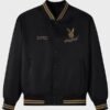 OVO Playboy Satin Varsity Jacket Black & Purple