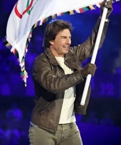 Paris 2024 Olympic Closing Ceremony Leather Jacket