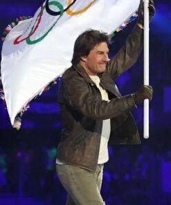 Paris 2024 Olympic Closing Ceremony Leather Jacket