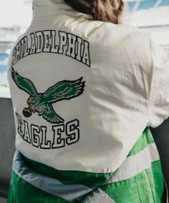 Philadelphia Eagles Green and White Starter Jacket