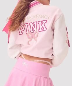 PINK x LoveShackFancy Reissued Boyfriend Varsity Jacket