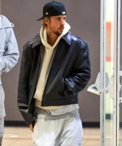 Justin Bieber Coachella Black Leather Jacket Justin Bieber Coachella Black Leather Jacket