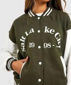 Salt Lake Colour Block Varsity Bomber Jacket