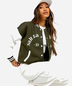 Salt Lake Colour Block Varsity Bomber Jacket