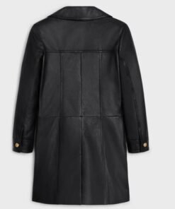 Selena Gomez Black Long Leather Jacket