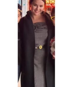 Selena Gomez Black Wool Trench Coat