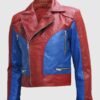 Spider Red and Blue Leather Jacket