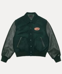 Stussy Script Oval Varsity Jacket Green