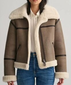 Taylor Swift Aviator Shearling Jacket
