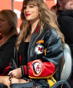 Taylor Swift Chiefs Leather Bomber Jacket Taylor Swift Chiefs Leather Bomber Jacket