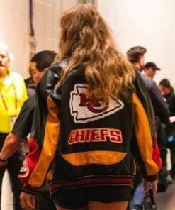 Taylor Swift Chiefs Leather Bomber Jacket Taylor Swift Chiefs Leather Bomber Jacket