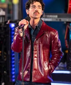 Alternative view of Time Square Performance Joe Jonas Leather Jacket