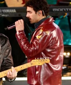 Time Square Performance Joe Jonas Leather Jacket