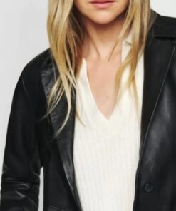 Women Veda Crosby 90s Longline Leather Blazer