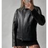 Women Oversized Vintage Reverse Zipper Moto Jacket