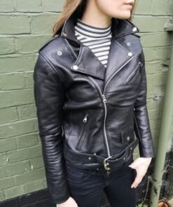 Women's Black Leather Biker Jacket Made Of 100% Real Leather Women's Black Leather Biker Jacket Made Of 100% Real Leather