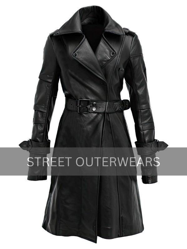 Womens Black Fashionable Biker Leather Coat Women's Black Fashionable Biker Leather Coat