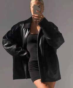Women Vintage 90's Oversized Straight Black Jacket