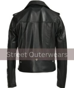 Womens Biker Black High Fashion Street Racer Motorcycle Jacket Womens Biker Black High Fashion Street Racer Motorcycle Jacket