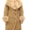 Jordan Vegan Leather Fitted Racer Moto Jacket Womens Suede Three-Quarter Length Button Up Shearling Coat