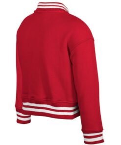 Youth New Era San Francisco 49ers Red Chenille Applique Fleece Jacket