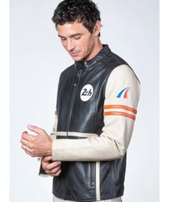 Mans Karl 24H Le Ecru Leather Jacket