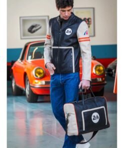 Mans Karl Black Leather Jacket