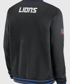 Dan Campbell Detroit Lions 2025 Sideline Jacket Detroit Lions Nike Black Sideline Bomber Jacket