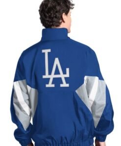 Mens Los Angeles Dodgers Starter Royal Cooperstown Chief Half Zip Pullover Jacket