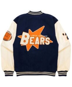 Mens Lyrical Lemonade x Chicago Bears Navy Full Snap Letterman Varsity Jacket