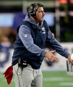 New England Patriots 2025 Coach Mike Vrabel T Strong Navy Full Zip Vest