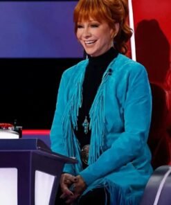 Reba McEntire The Voice S28 Blue Fringe Coat