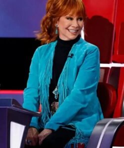 Reba McEntire The Voice S28 Fringe Coat Blue