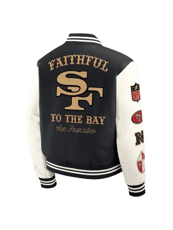 San Francisco 49ers Nike Rivalries Varsity Jacket San Francisco 49ers Nike Black Rivalries Varsity Jacket