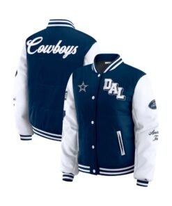 Erin Andrews Dallas Cowboys Varsity Puffer Jacket Navy