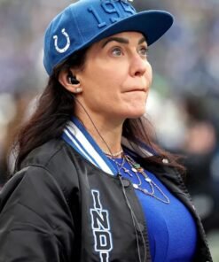 Carlie Irsay Gordon Colts Satin Bomber Jacket