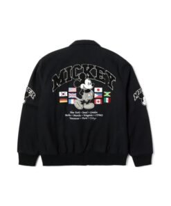 Disney x HUF Mickey Worldwide Tour Black Varsity Jacket