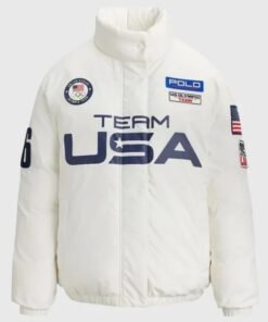 Olympics 2026 Polo Ralph Lauren Team USA Graphic Down Puffer Jacket White