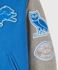 OVO NFL Detroit Lions Varsity Jacket Blue