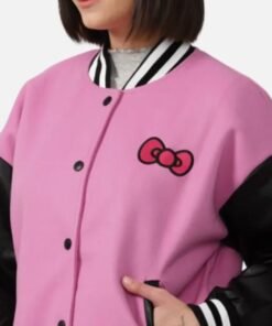 Hello Kitty Pink & Black Varsity Bomber Jacket