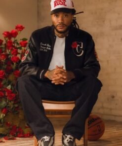Derrick Rose Chicago Bulls Retirement Black Letterman Jacket
